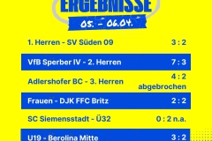 Ergebnisse 6 Spiele Insta - 1