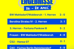 Ergebnisse 6 Spiele Insta - 1