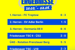 Ergebnisse 6 Spiele Insta - 1