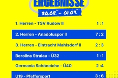 Ergebnisse 6 Spiele Insta - 1