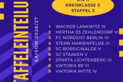 Staffeleinteilung U10 II - 1