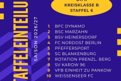 Staffeleinteilung U11 II - 1