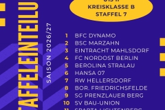 Staffeleinteilung U13 II - 1