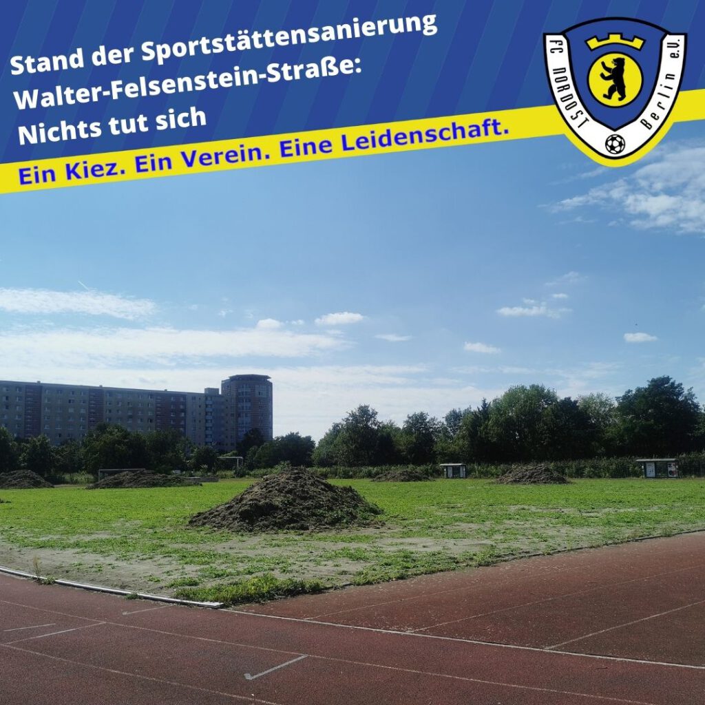 Stand der Sportstättensanierung Walter-Felsenstein-Straße
