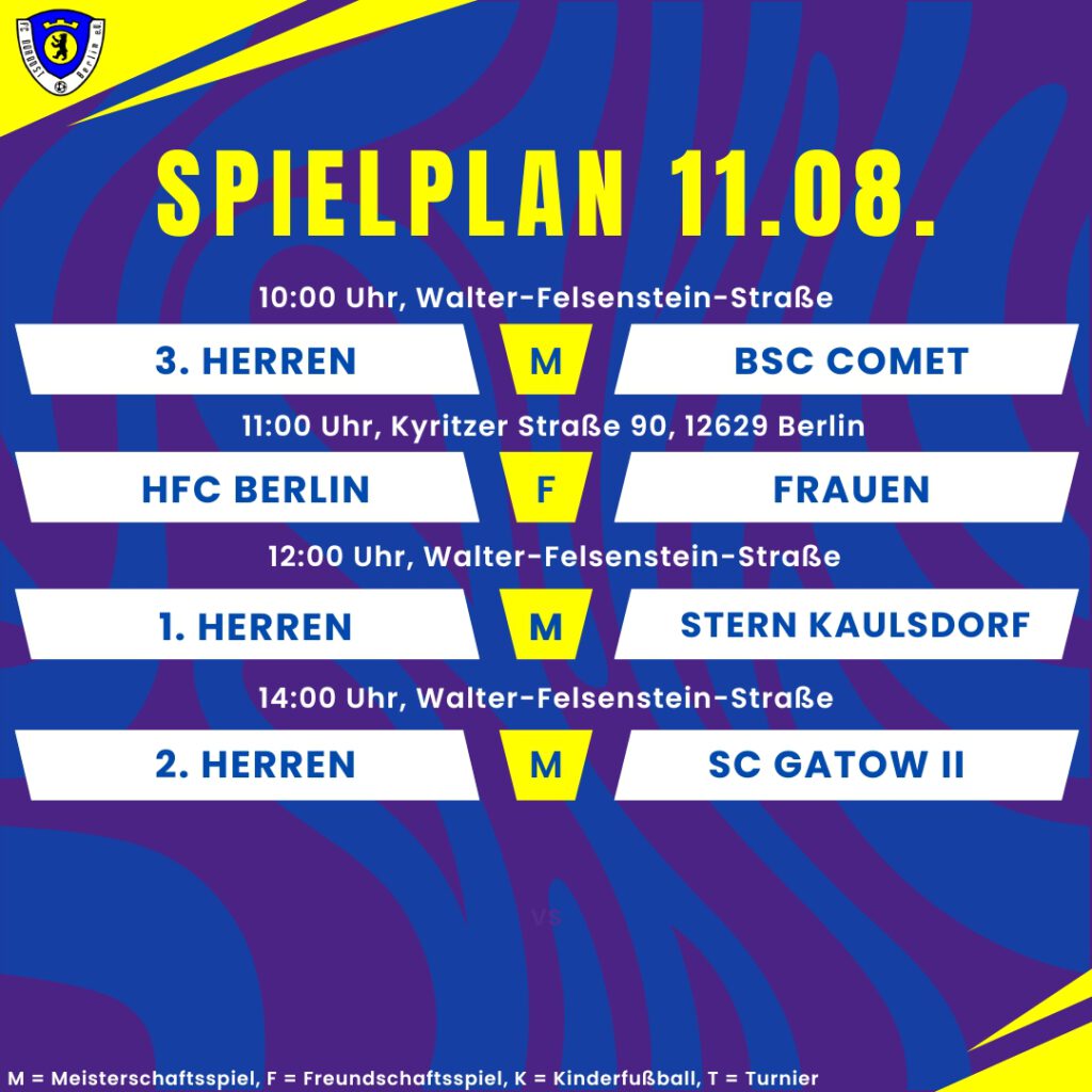 Spielplan 11.08.24