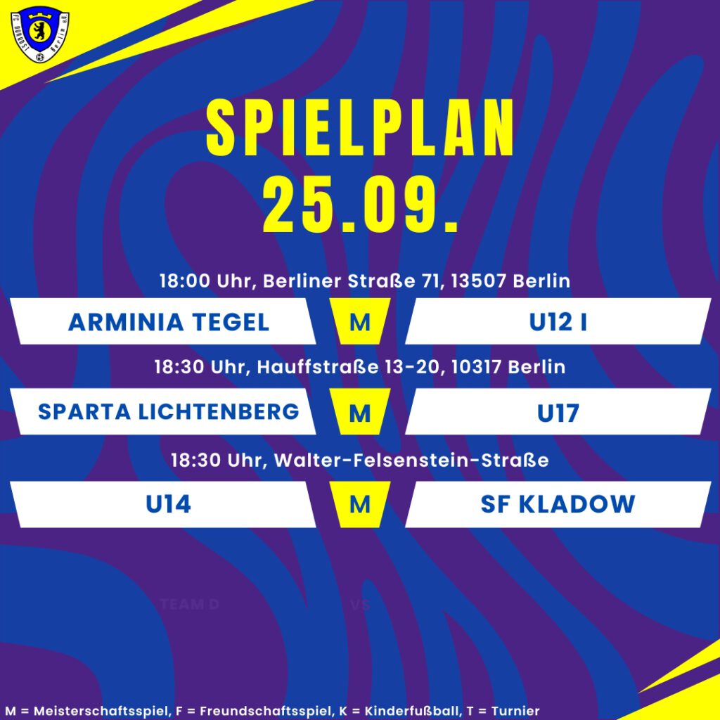 Spielplan 25.09.24