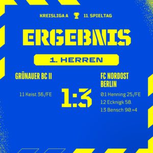 Ergebnis Grünauer BC II - 1. Herren