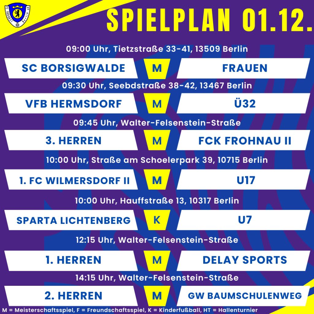 Spielplan 01.12.24