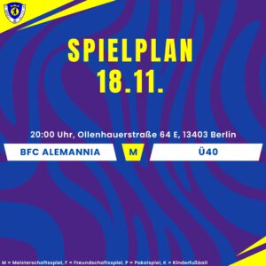 Spielplan 18.11.24