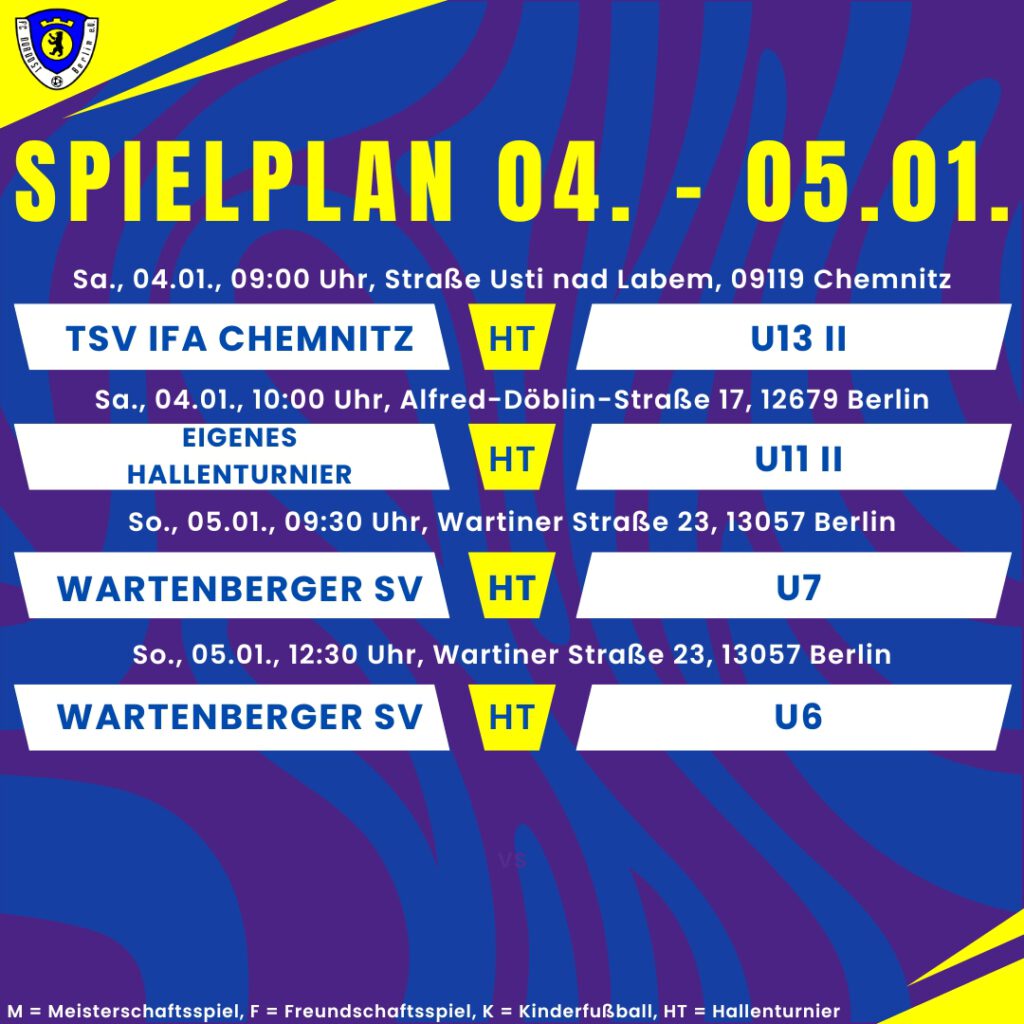 Spielplan 04. - 05.01.24