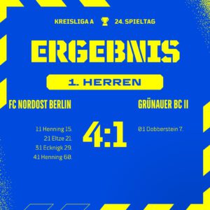 Ergebnis 1. Herren - Grünauer BC II