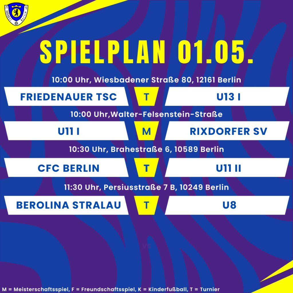 Spielplan 01.05.25