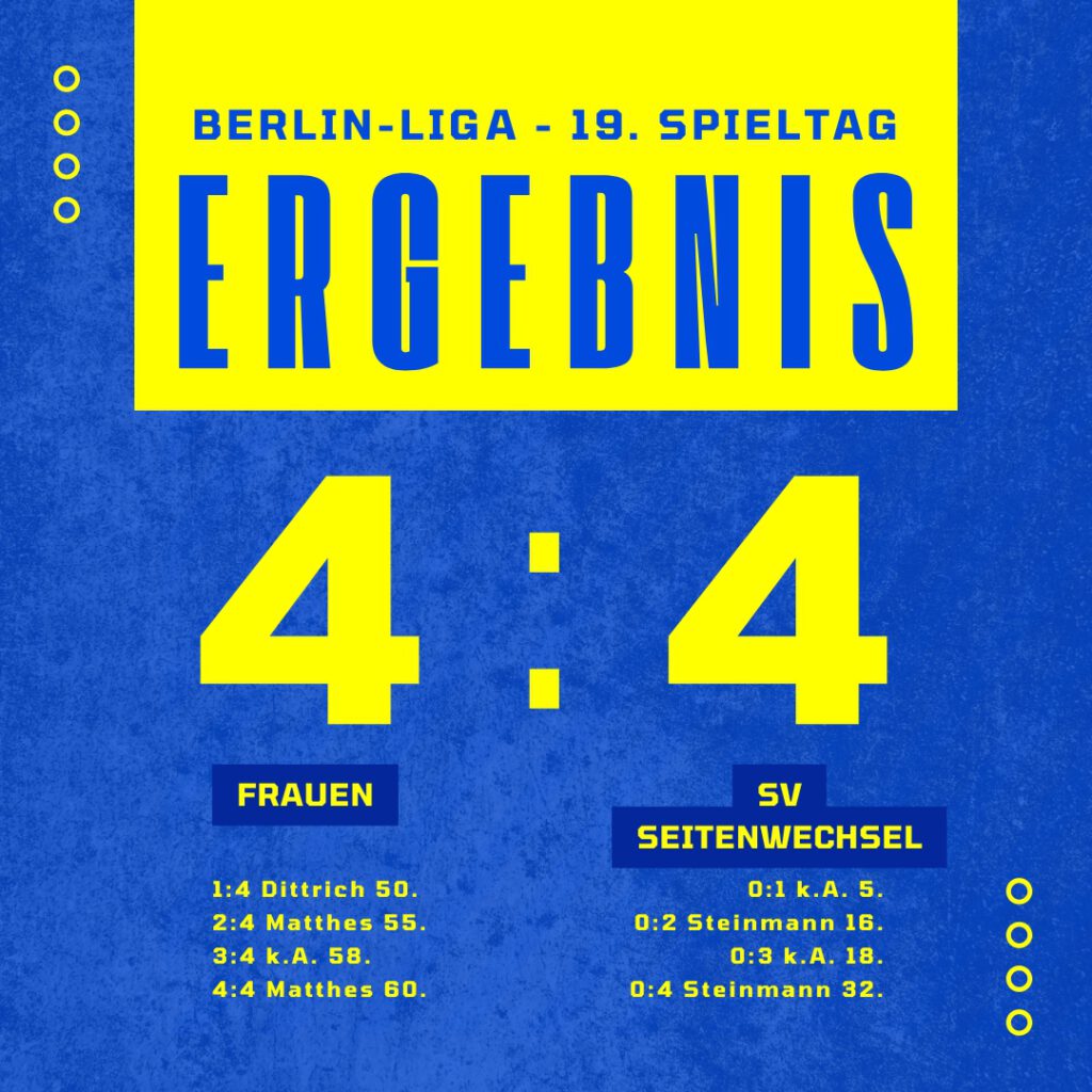 Ergebnis Frauen - SV Seitenwechsel