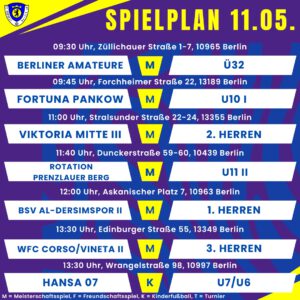 Spielplan 11.05.25