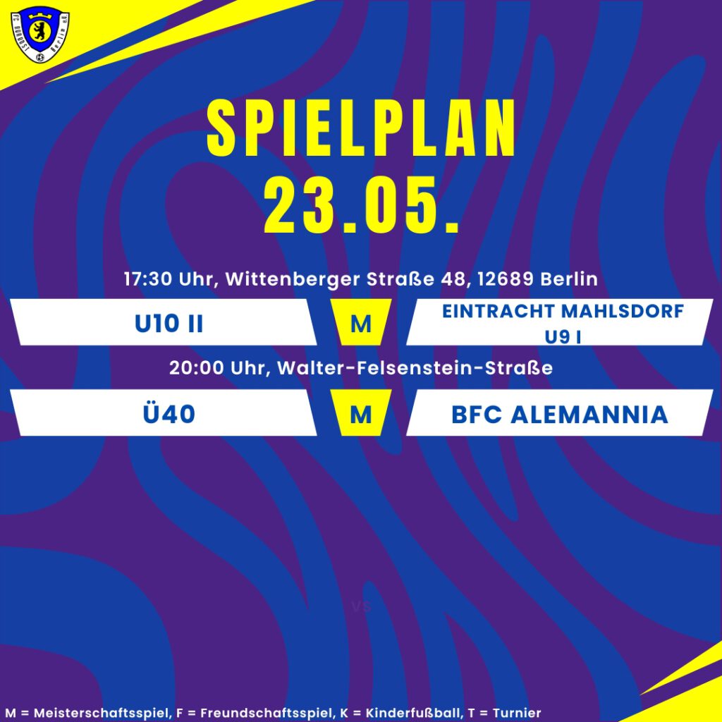 Spielplan 23.05.25