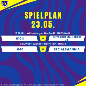 Spielplan 23.05.25