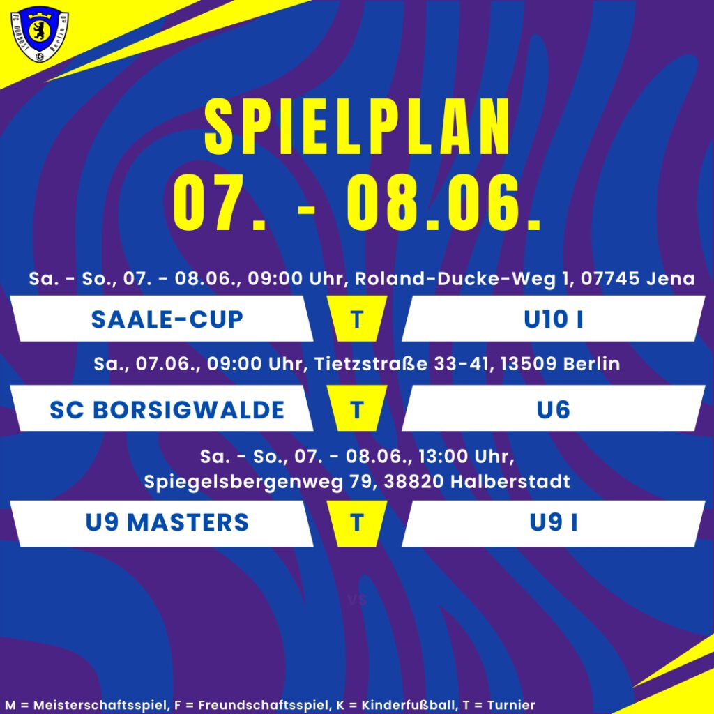 Spielplan 06. - 07.06.25