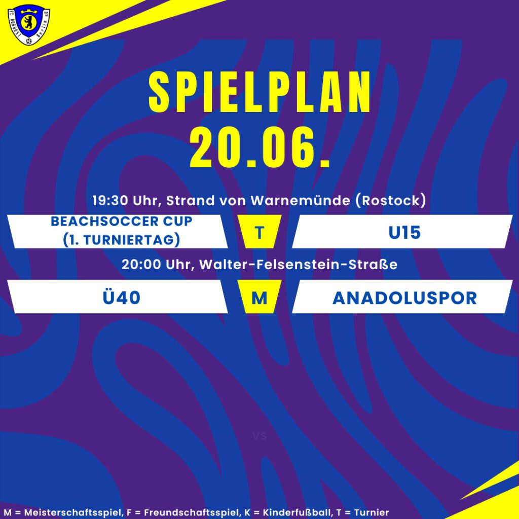 Spielplan 20.06.25