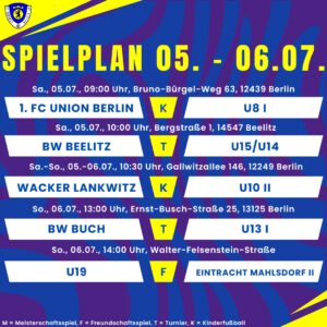Spielplan 05. - 06.07.25