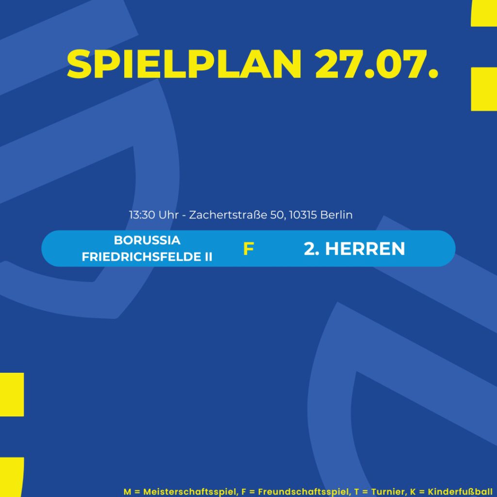 Spielplan 27.07.25