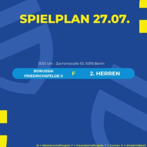 Spielplan 27.07.25
