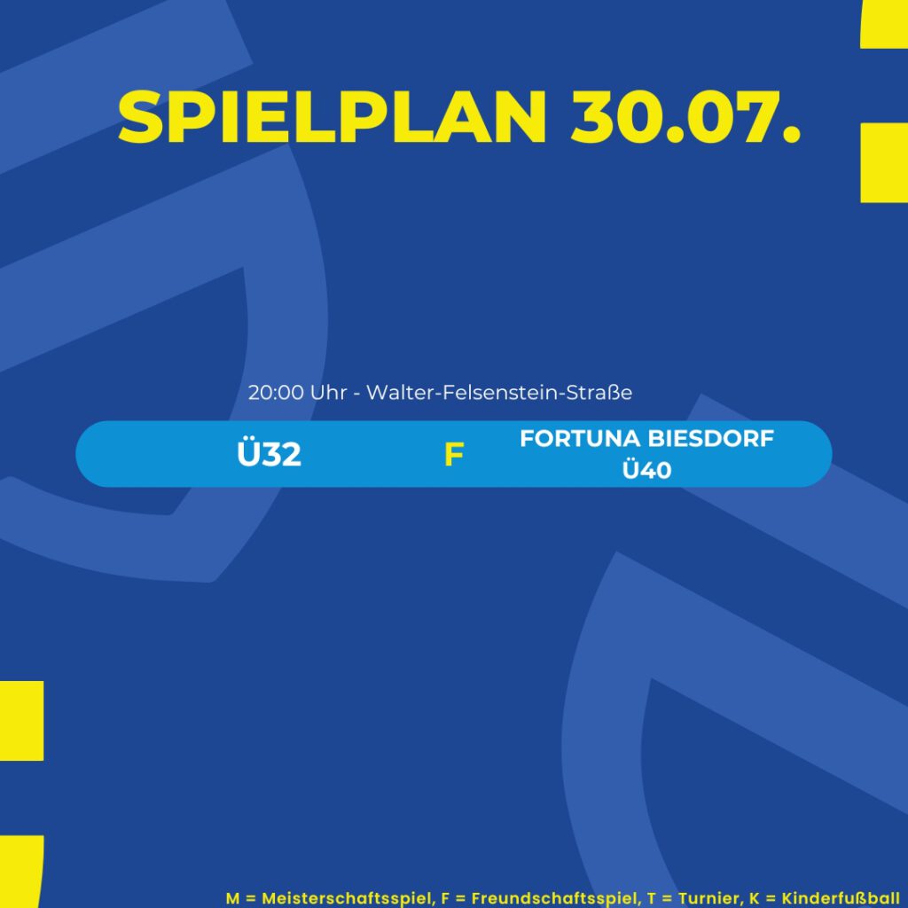 Spielplan 30.07.25