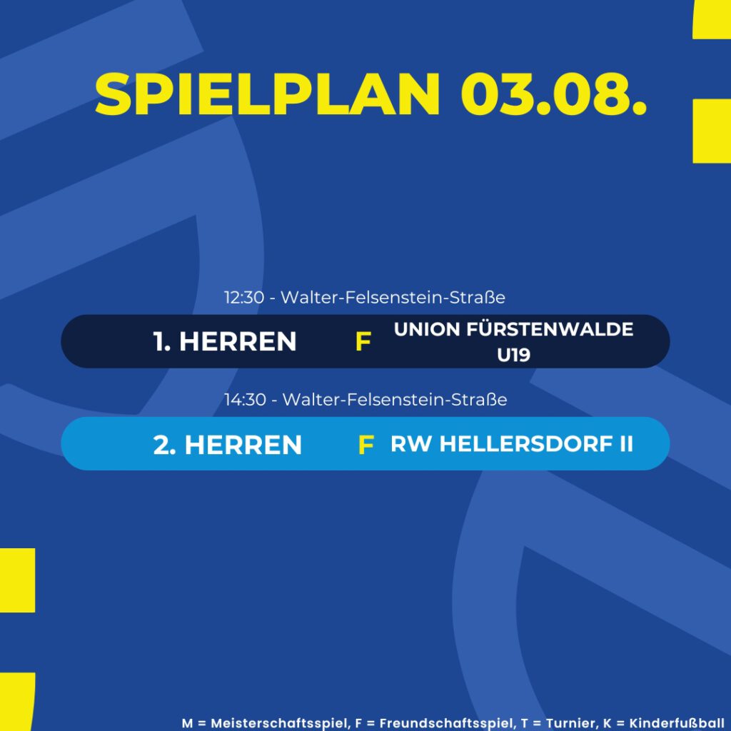 Spielplan 03.08.25