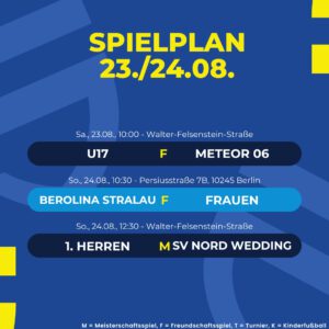 Spielplan 23. - 24.08.25