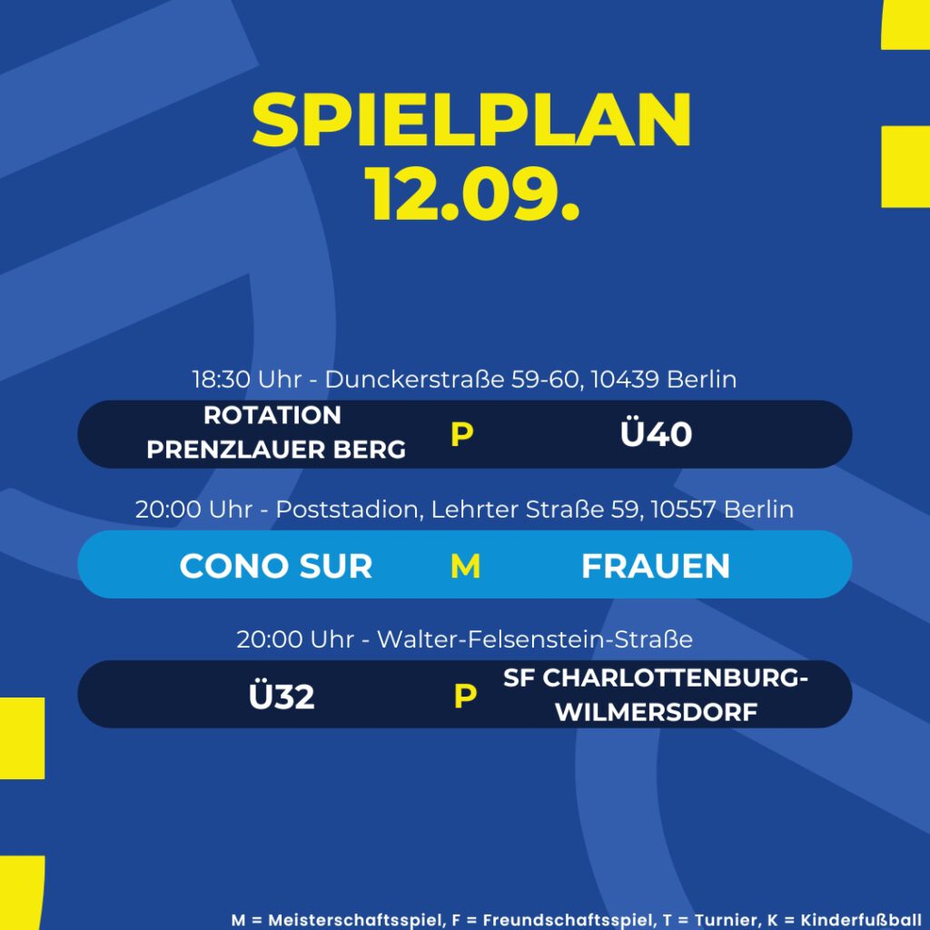 Spielplan 12.09.25