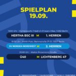 Spielplan 19.09.25