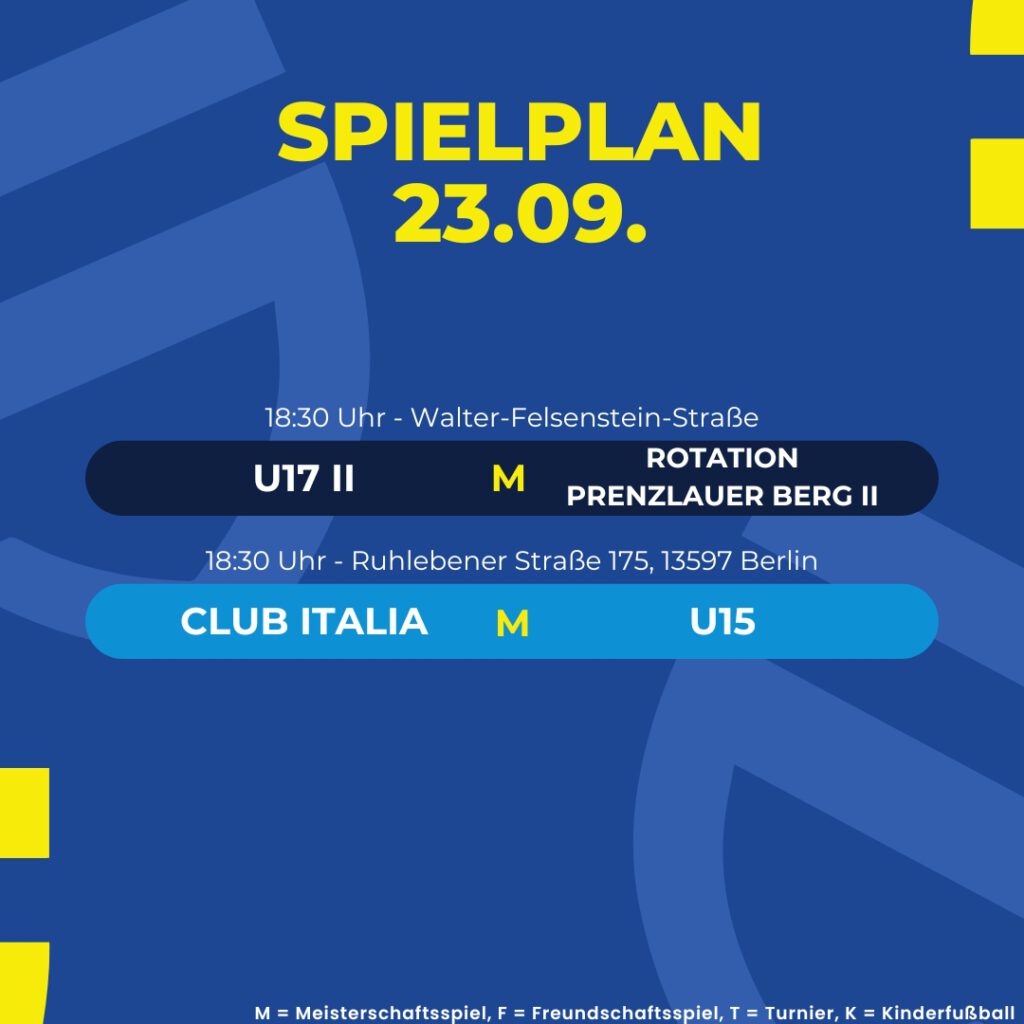 Spielplan 23.09.25