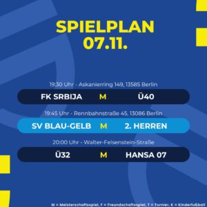 Spielplan 07.11.25