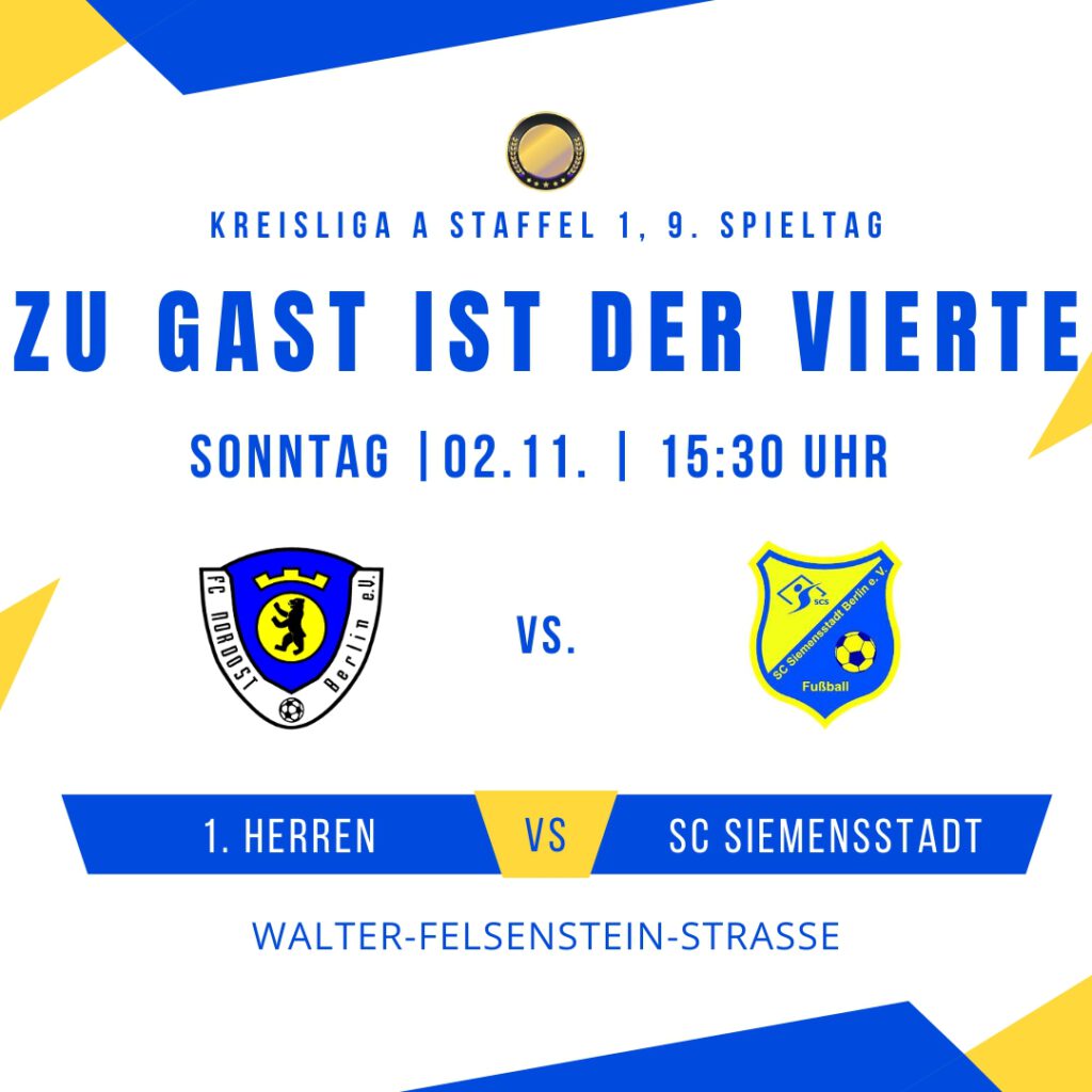 Spieltag 1. Herren - SC Siemensstadt