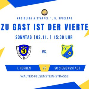 Spieltag 1. Herren - SC Siemensstadt