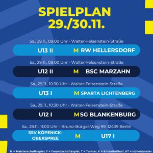 Spielplan 29. - 30.11.25