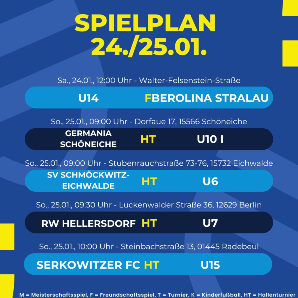 Spielplan 24. - 25.01.26