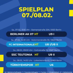 Spielplan 07. - 08.02.26
