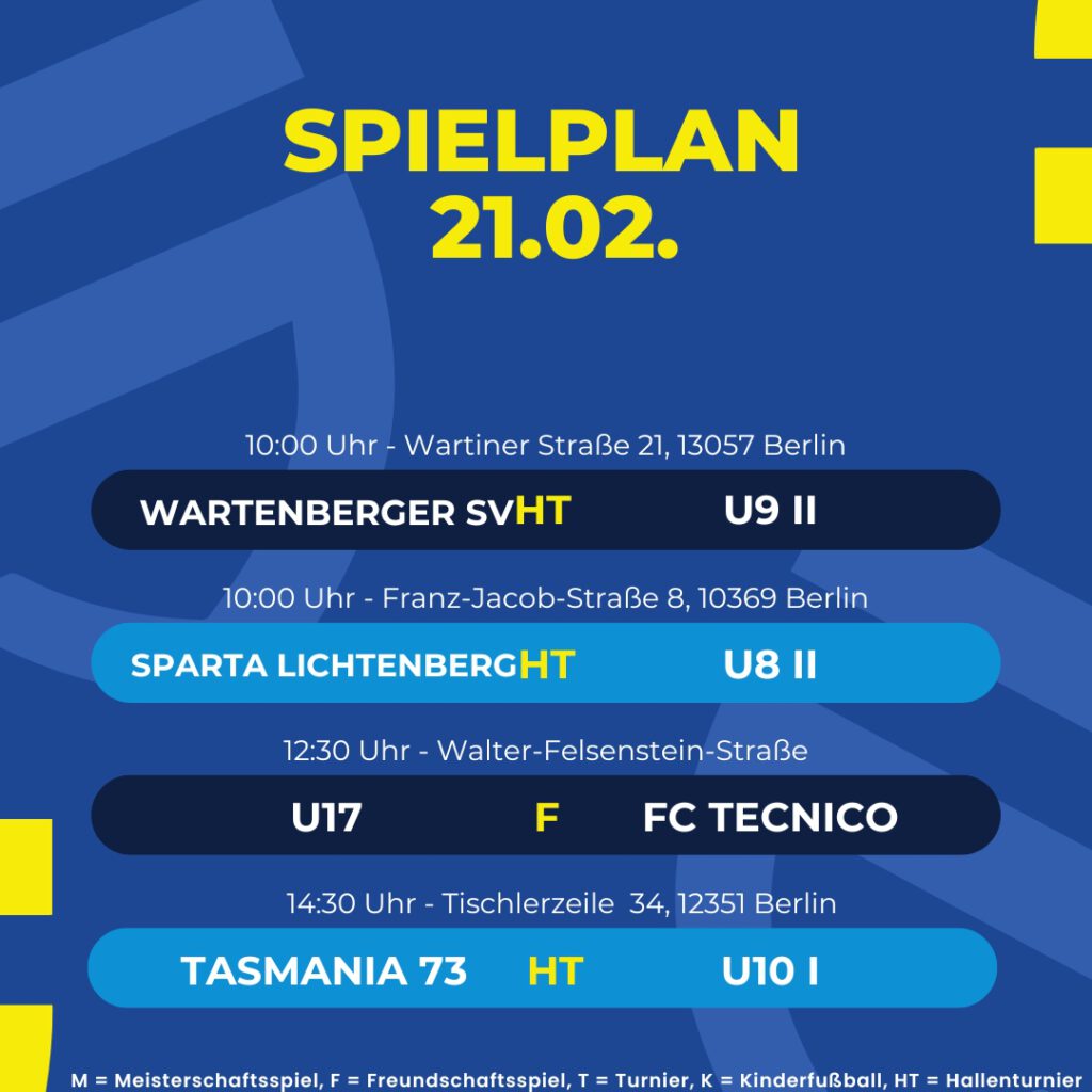 Spielplan 21.02.26