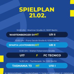 Spielplan 21.02.26