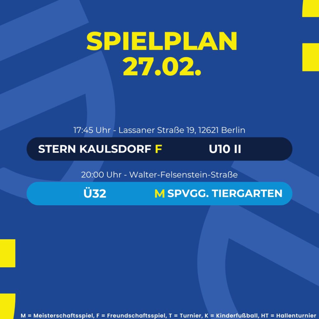 Spielplan 27.02.26