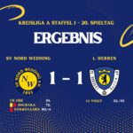 Ergebnis SV Nord Wedding - 1. Heren