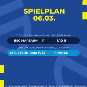 Spielplan 06.03.26