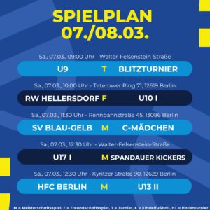 Spielplan 07. - 08.03.26