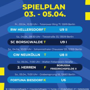 Spielplan 03. - 05.04.26