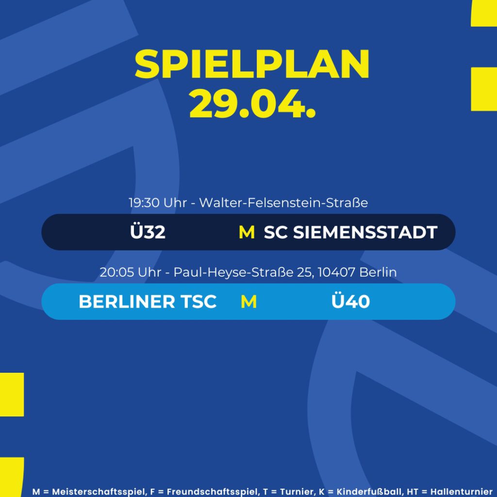 Spielplan 29.04.26