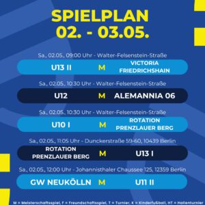 Spielplan 02. - 03.05.26