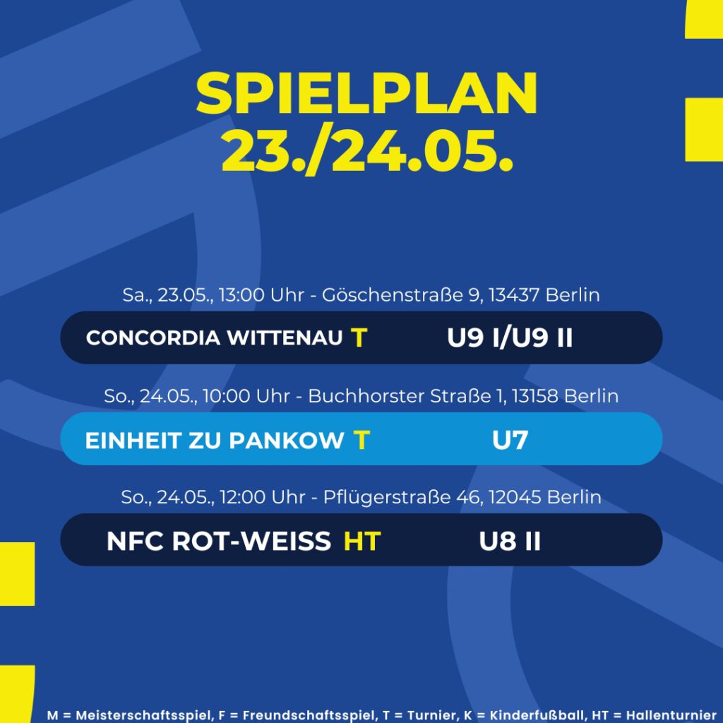 Spielplan 23. - 24.05.26