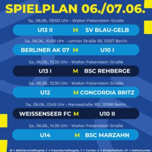Spielplan 06. - 07.06.26