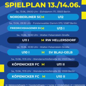 Spielplan 13. - 14.06.26