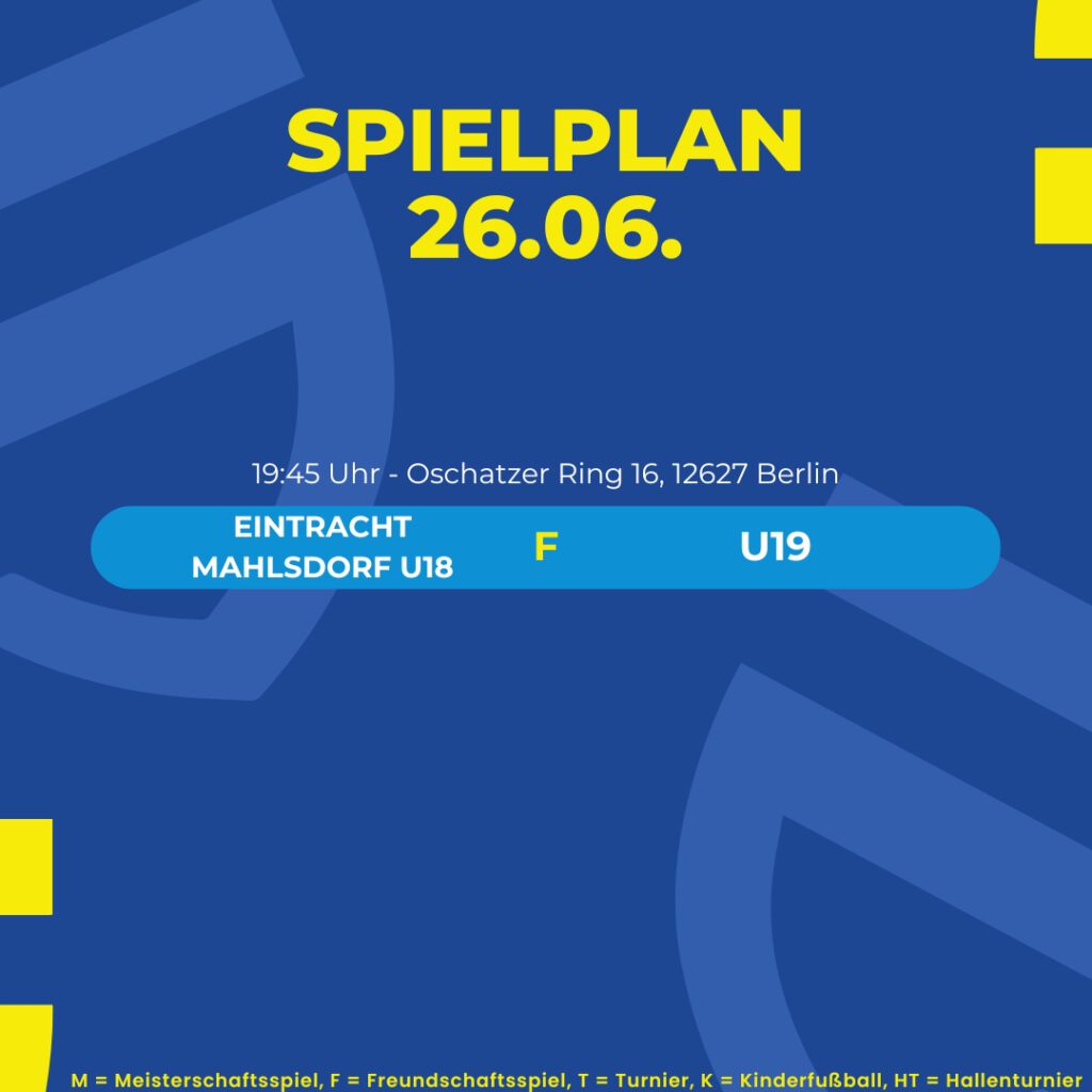 Spielplan 26.06.26